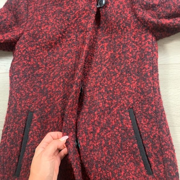 SOIA & KYO Red Hooded Wool Jacket - Picture 3 of 13